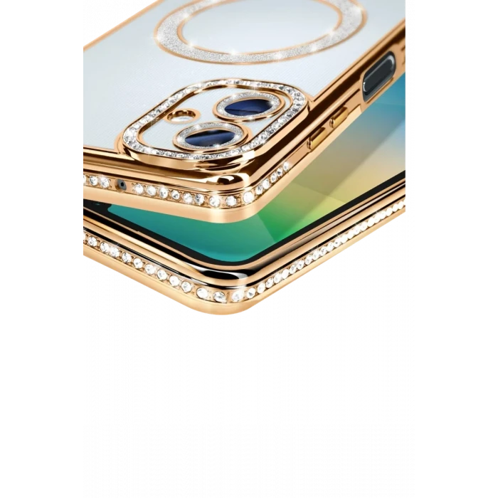 Newface Samsung Galaxy A06 Joke Simli Magneticsafe Kılıf - Gold