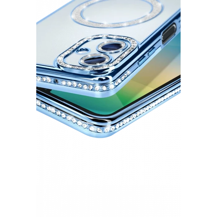 Newface Samsung Galaxy A06 Joke Simli Magneticsafe Kılıf - Mavi