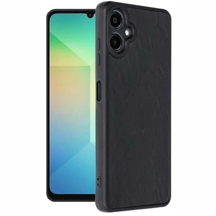 Newface Samsung Galaxy A06 Kılıf Aras Deri Kapak - Siyah