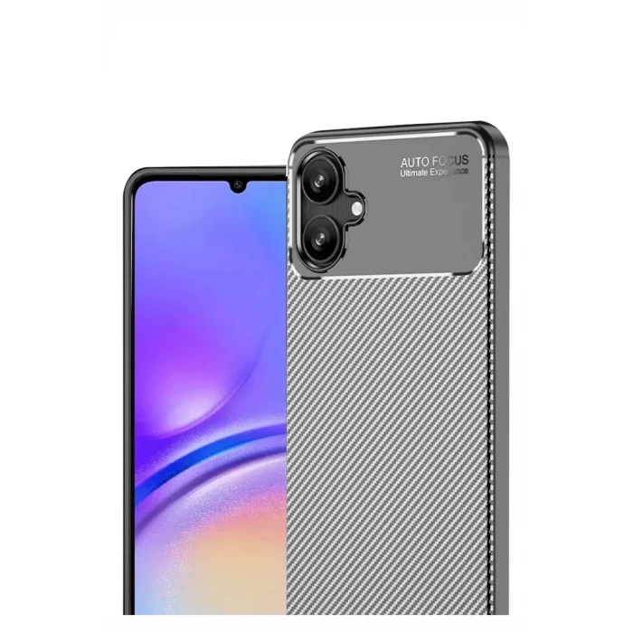 Newface Samsung Galaxy A06 Kılıf Auto Focus Karbon Kapak - Gri