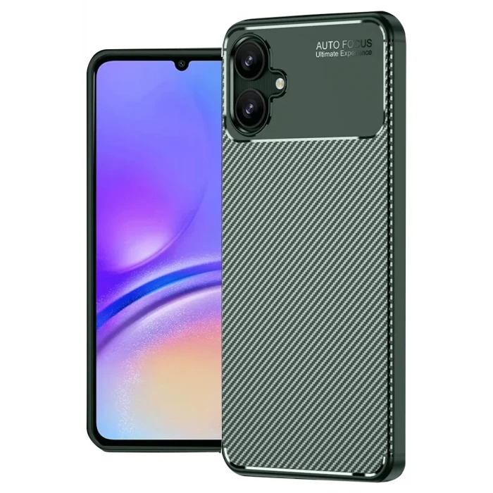Newface Samsung Galaxy A06 Kılıf Auto Focus Karbon Kapak - Koyu Yeşil
