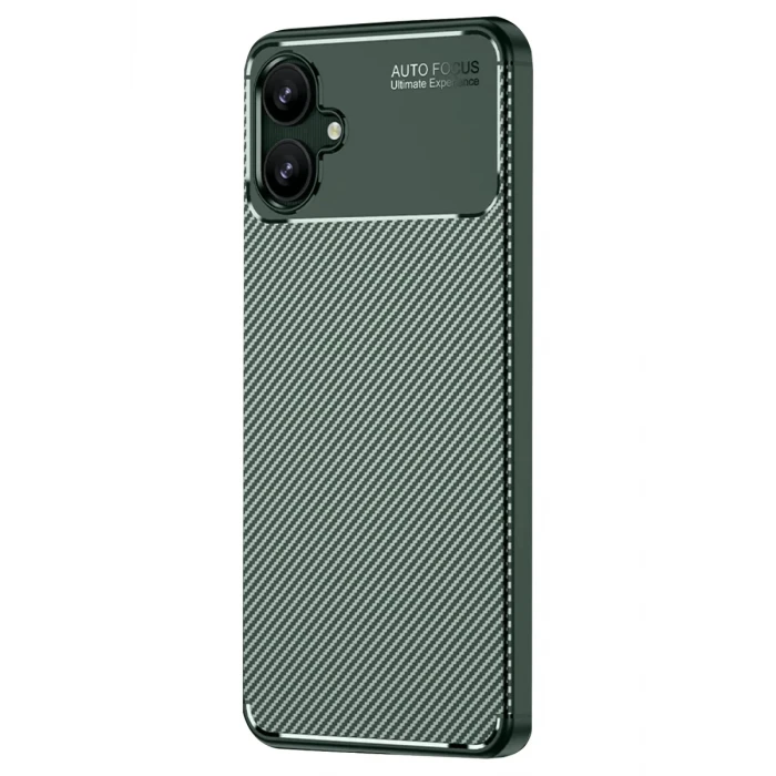 Newface Samsung Galaxy A06 Kılıf Auto Focus Karbon Kapak - Koyu Yeşil