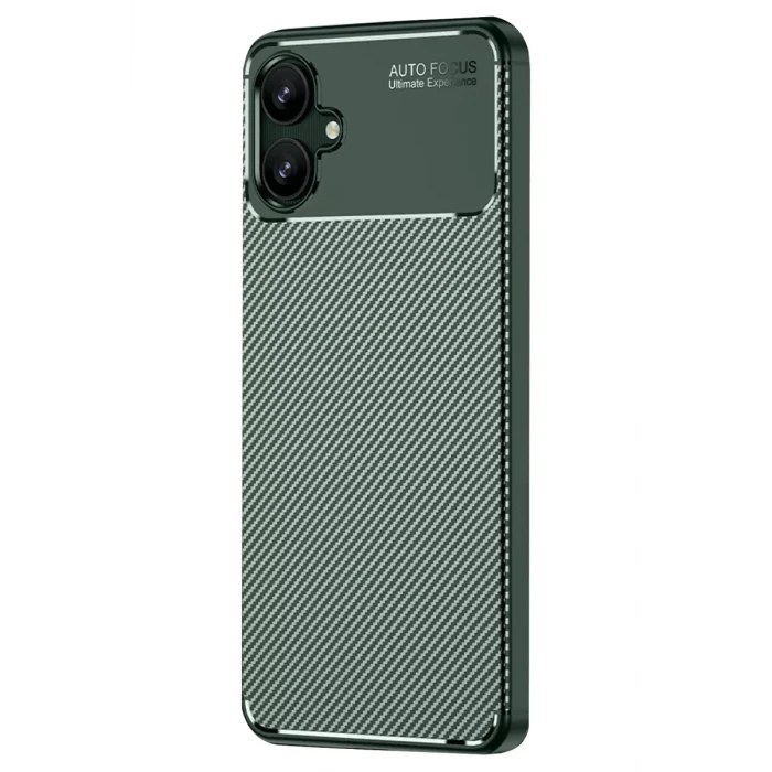 Newface Samsung Galaxy A06 Kılıf Auto Focus Karbon Kapak - Koyu Yeşil