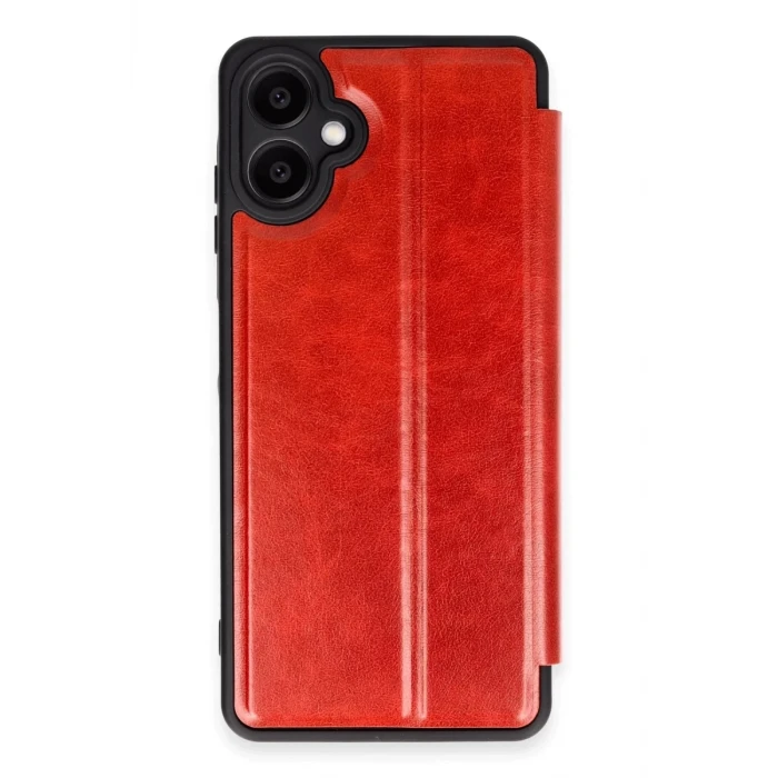 Newface Samsung Galaxy A06 Kılıf Flip Cover - Kırmızı