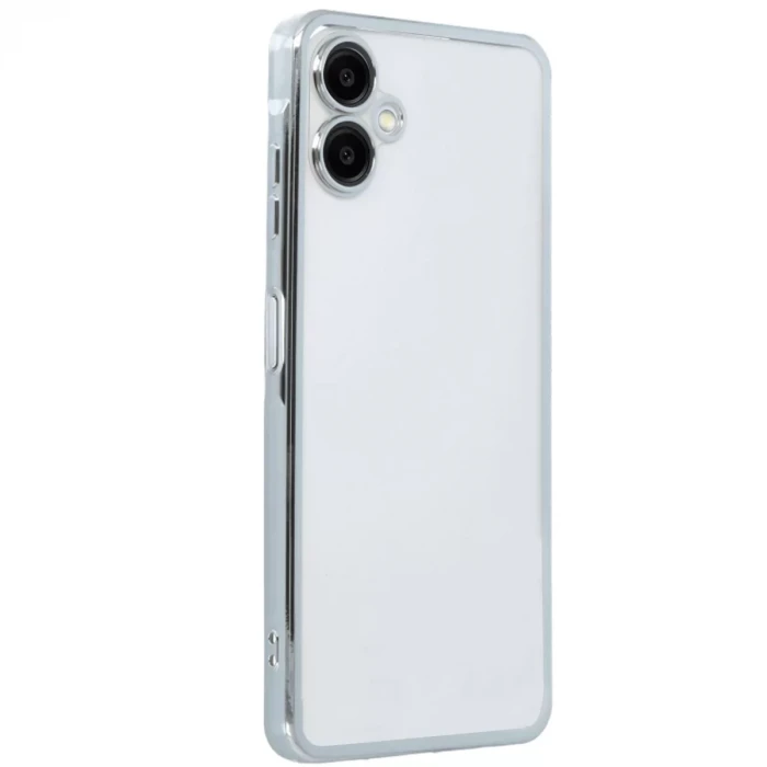 Newface Samsung Galaxy A06 Kılıf Razer Lensli Silikon - Gümüş