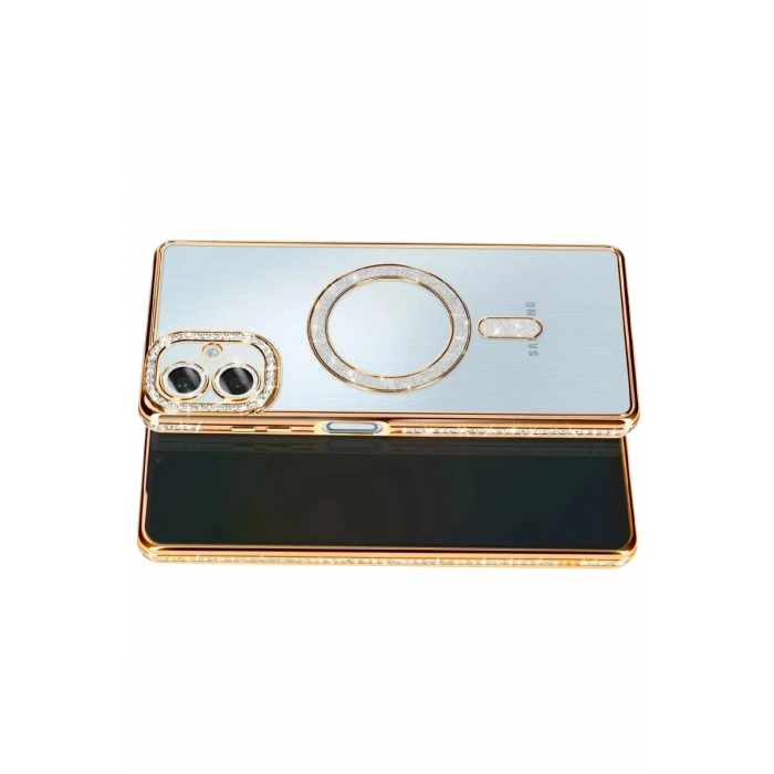 Newface Samsung Galaxy A07 4G Joke Simli Magneticsafe Kılıf - Gold