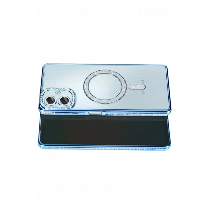 Newface Samsung Galaxy A07 4G Joke Simli Magneticsafe Kılıf - Mavi