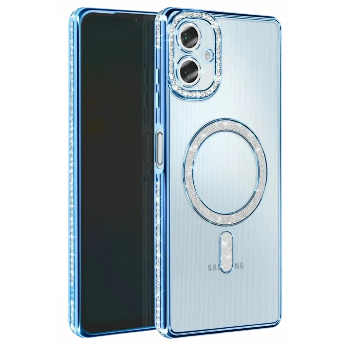 Newface Samsung Galaxy A07 4G Joke Simli Magneticsafe Kılıf - Mavi