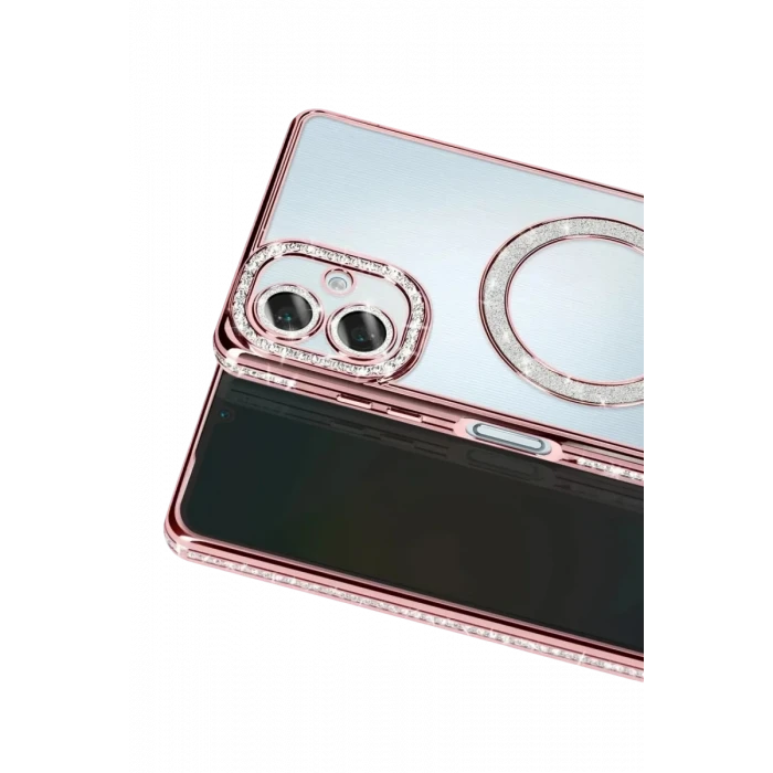 Newface Samsung Galaxy A07 4G Joke Simli Magneticsafe Kılıf - Pembe