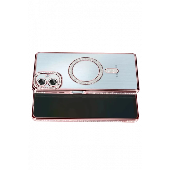 Newface Samsung Galaxy A07 4G Joke Simli Magneticsafe Kılıf - Pembe