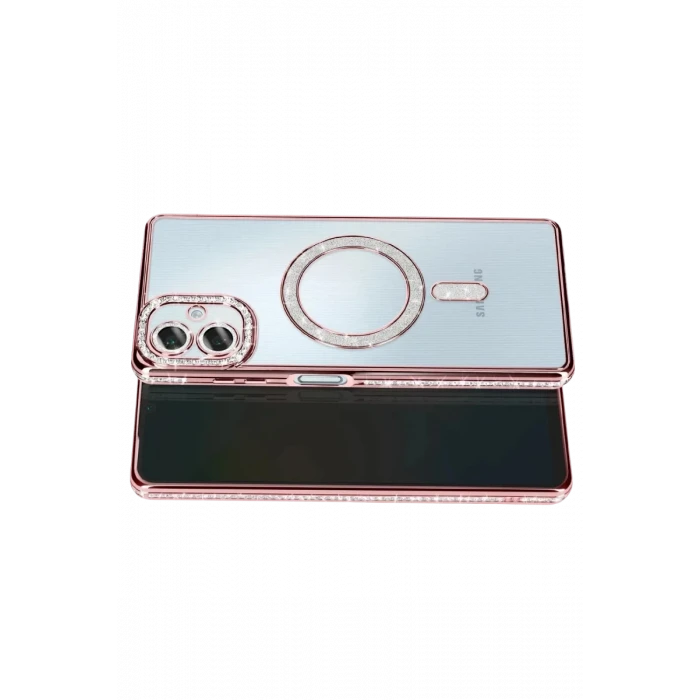 Newface Samsung Galaxy A07 4G Joke Simli Magneticsafe Kılıf - Pembe