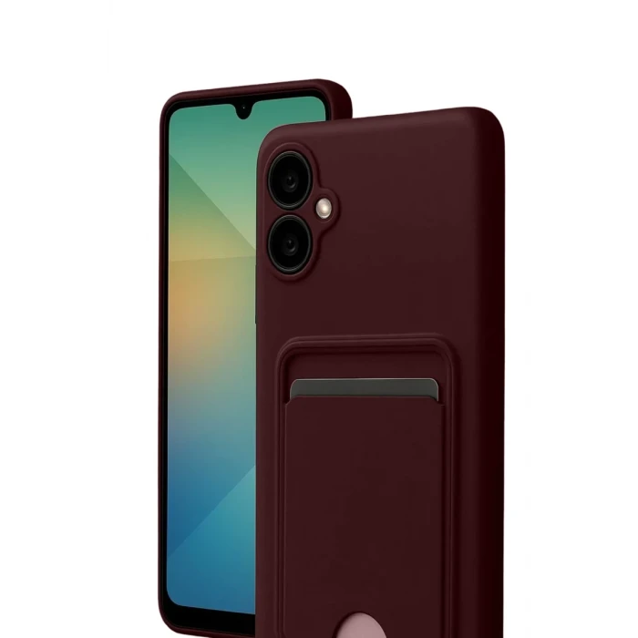 Newface Samsung Galaxy A07 4G Kelvin Kartvizitli Silikon - Bordo