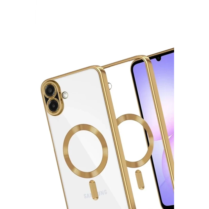 Newface Samsung Galaxy A07 4G Kross Magneticsafe Kapak - Gold