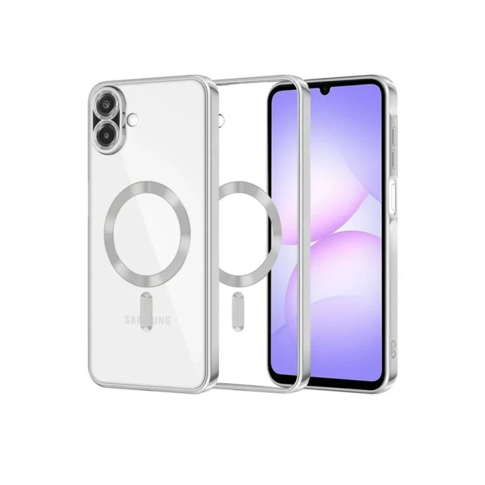 Newface Samsung Galaxy A07 4G Kross Magneticsafe Kapak - Gümüş
