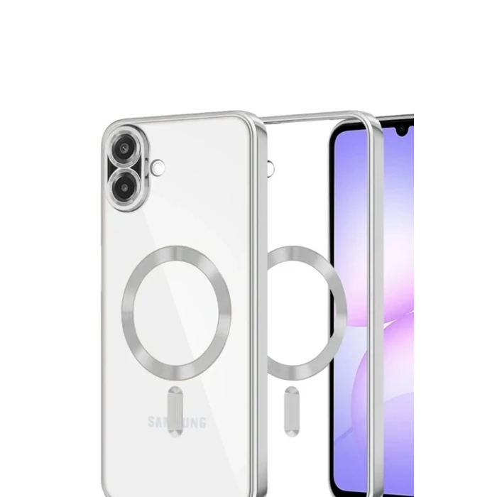 Newface Samsung Galaxy A07 4G Kross Magneticsafe Kapak - Gümüş