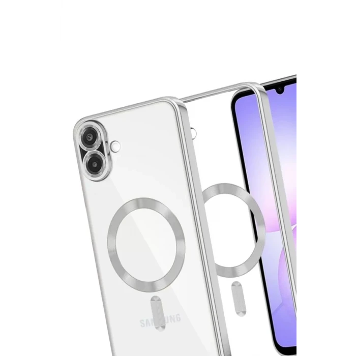 Newface Samsung Galaxy A07 4G Kross Magneticsafe Kapak - Gümüş