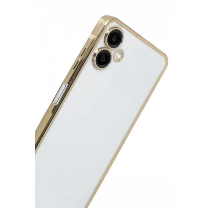 Newface Samsung Galaxy A07 4G Razer Lensli Silikon - Gold