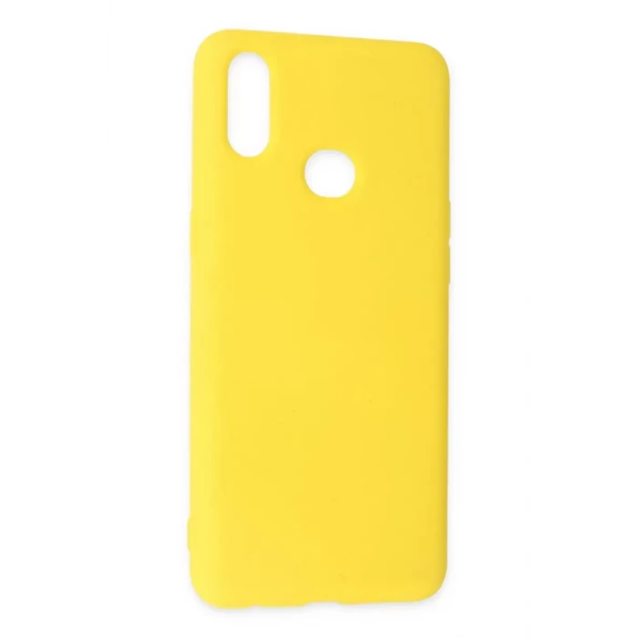 Newface Samsung Galaxy A10S Kılıf Nano içi Kadife Silikon - Sarı