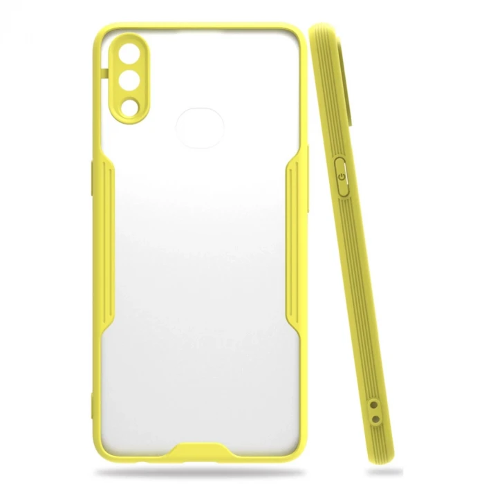 Newface Samsung Galaxy A10S Kılıf Platin Silikon - Sarı