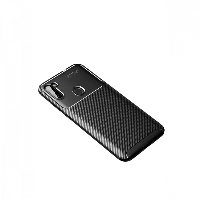Newface Samsung Galaxy A11 Kılıf Auto Focus Karbon Kapak - Siyah