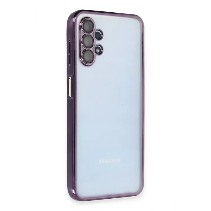 Newface Samsung Galaxy A13 4G Kılıf Razer Lensli Silikon - Mor