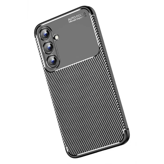 Newface Samsung Galaxy A15 4G Kılıf Auto Focus Karbon Kapak - Siyah