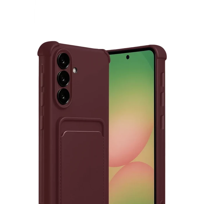Newface Samsung Galaxy A17 5G Kelvin Kartvizitli Silikon - Bordo