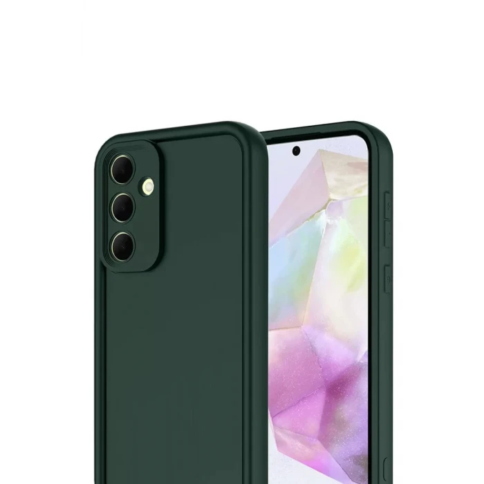 Newface Samsung Galaxy A17 5G Viera Silikon - Koyu Yeşil