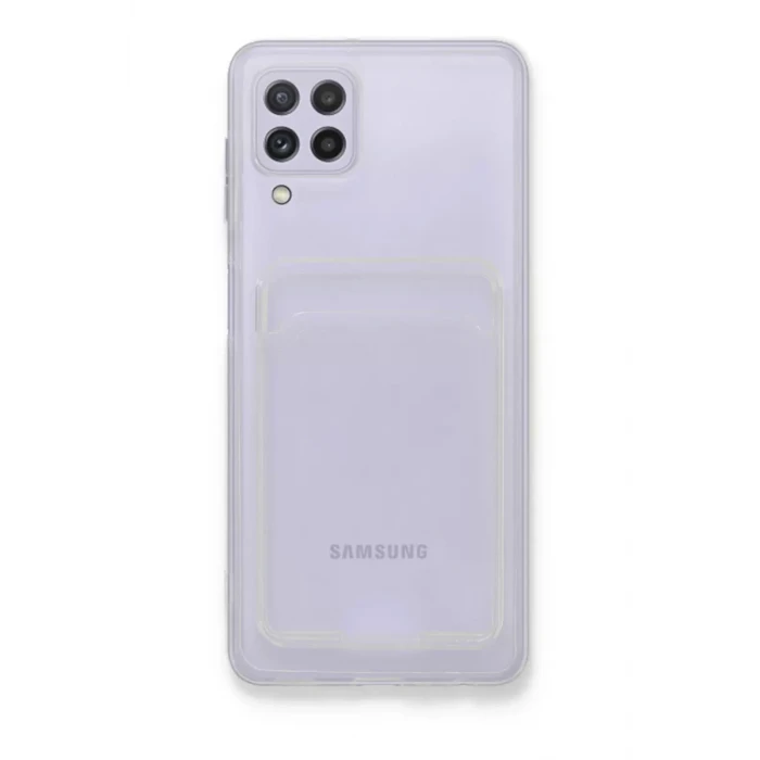 Newface Samsung Galaxy A22 Kılıf Kart Şeffaf Silikon - Şeffaf