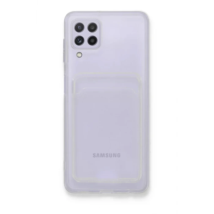Newface Samsung Galaxy A22 Kılıf Kart Şeffaf Silikon - Şeffaf