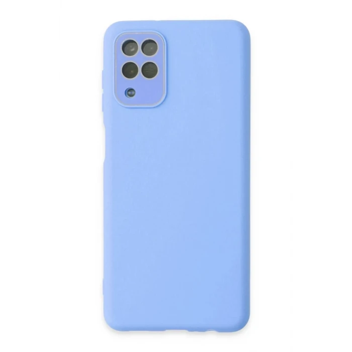 Newface Samsung Galaxy A22 Kılıf Lansman Glass Kapak - Mavi