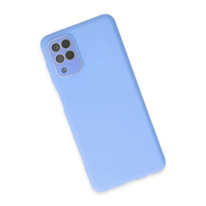 Newface Samsung Galaxy A22 Kılıf Lansman Glass Kapak - Mavi