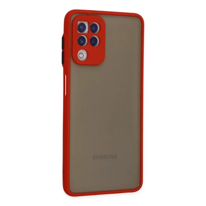 Newface Samsung Galaxy A22 Kılıf Montreal Silikon Kapak - Kırmızı