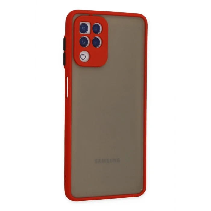 Newface Samsung Galaxy A22 Kılıf Montreal Silikon Kapak - Kırmızı