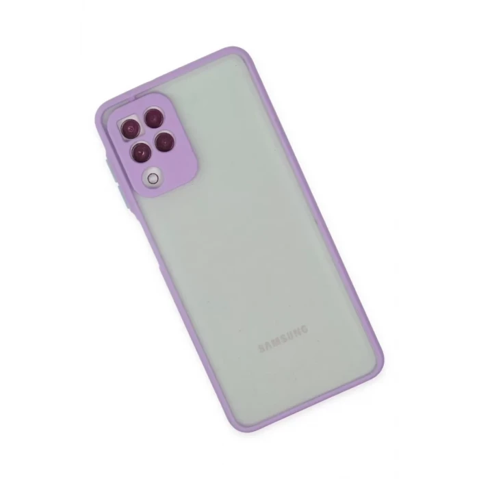 Newface Samsung Galaxy A22 Kılıf Montreal Silikon Kapak - Mor