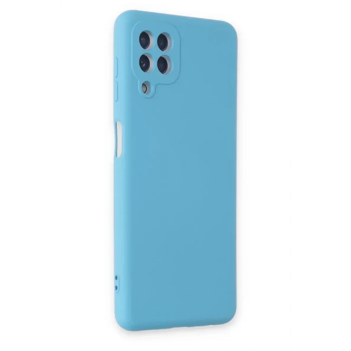 Newface Samsung Galaxy A22 Kılıf Nano içi Kadife Silikon - Mavi