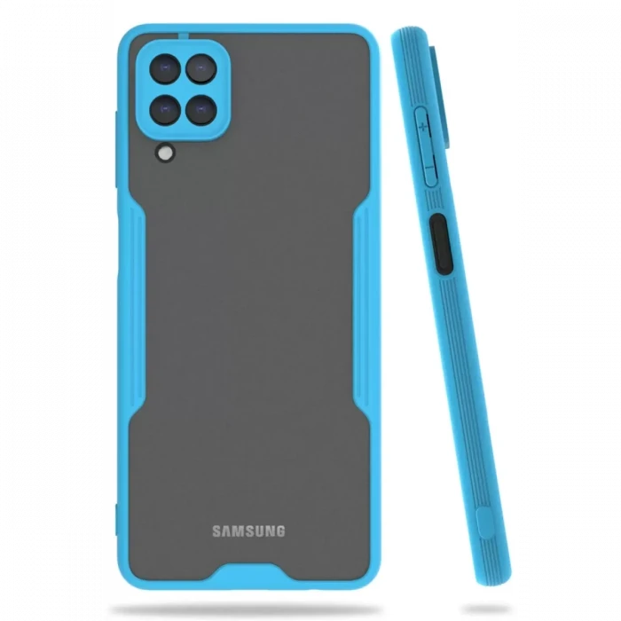 Newface Samsung Galaxy A22 Kılıf Platin Silikon - Mavi
