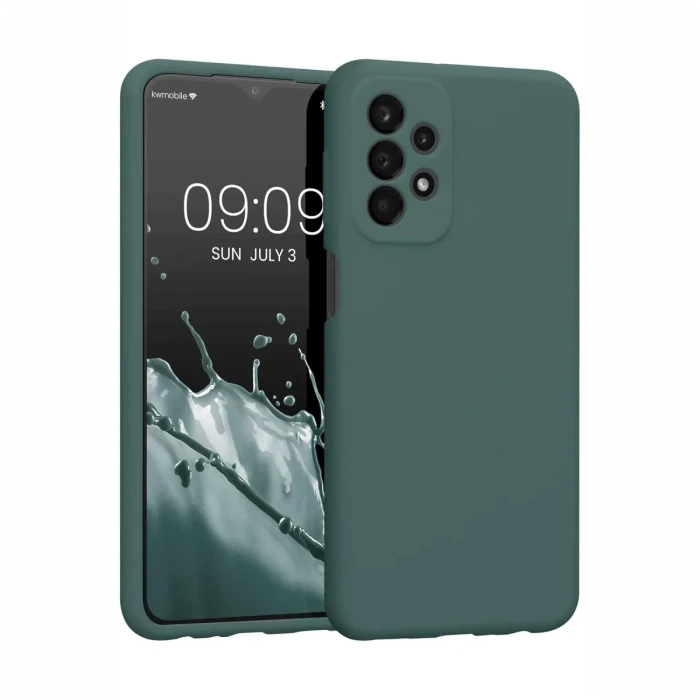 Newface Samsung Galaxy A23 4G Kılıf First Silikon - Koyu Yeşil