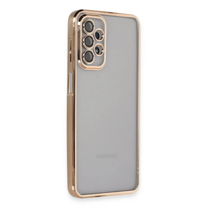 Newface Samsung Galaxy A23 4G Kılıf Razer Lensli Silikon - Gold