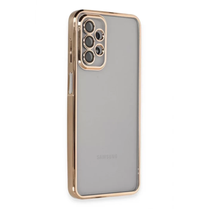 Newface Samsung Galaxy A23 4G Kılıf Razer Lensli Silikon - Gold