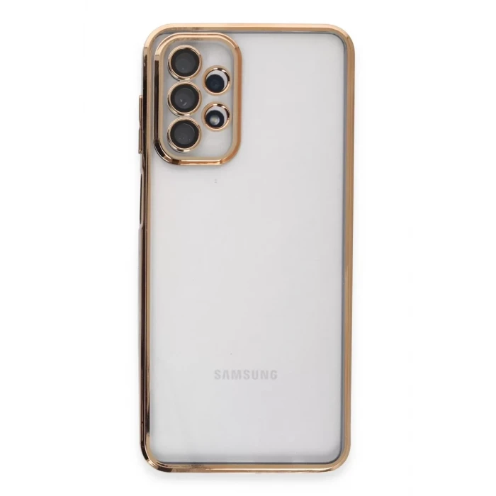 Newface Samsung Galaxy A23 4G Kılıf Razer Lensli Silikon - Gold