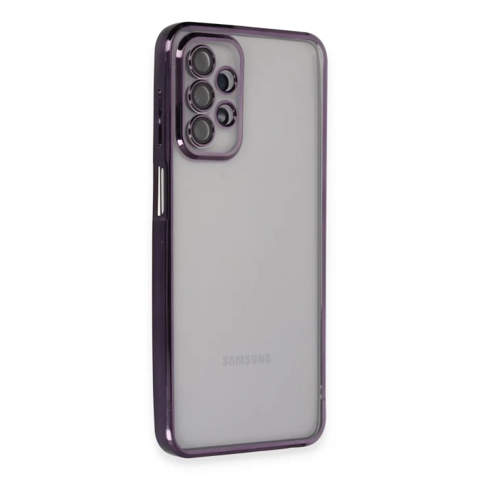 Newface Samsung Galaxy A23 4G Kılıf Razer Lensli Silikon - Mor