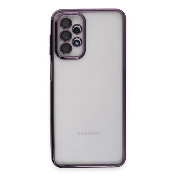 Newface Samsung Galaxy A23 4G Kılıf Razer Lensli Silikon - Mor
