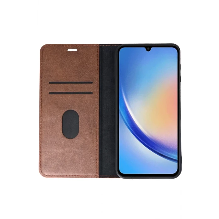 Newface Samsung Galaxy A24 4G Kılıf Trend S Plus Kapaklı Kılıf - Taba