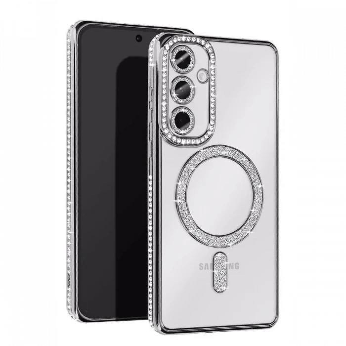 Newface Samsung Galaxy A25 5G Joke Simli Magneticsafe Kılıf - Gümüş