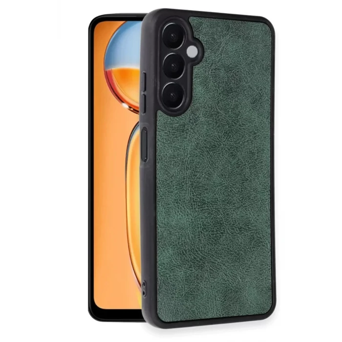 Newface Samsung Galaxy A26 Kılıf Aras Deri Kapak - Koyu Yeşil
