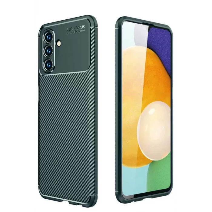 Newface Samsung Galaxy A26 Kılıf Auto Focus Karbon Kapak - Koyu Yeşil