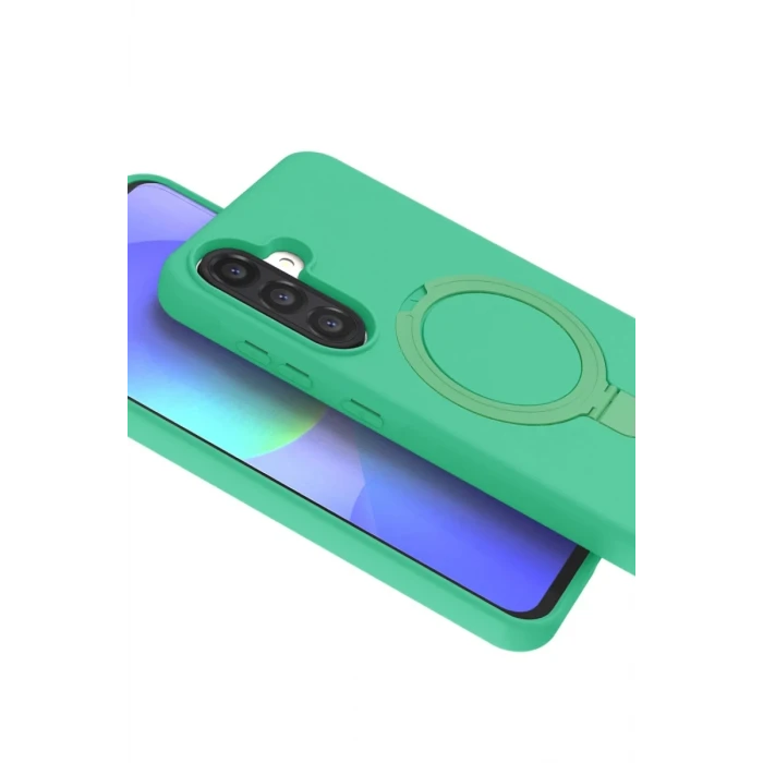 Newface Samsung Galaxy A26 Regal Magsafe Standlı Kapak - Yeşil