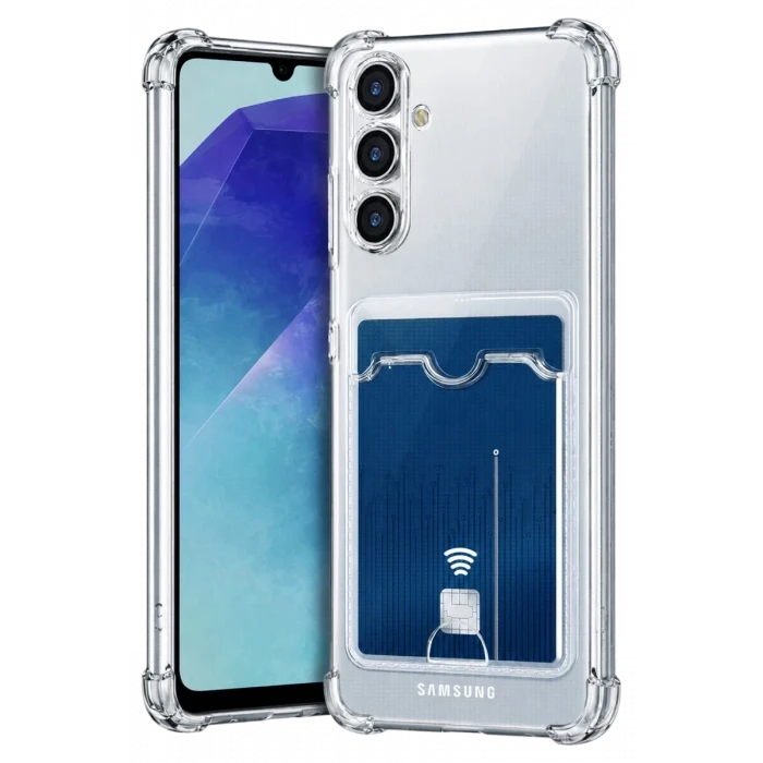 Newface Samsung Galaxy A27 Kılıf Kart Şeffaf Silikon - Şeffaf