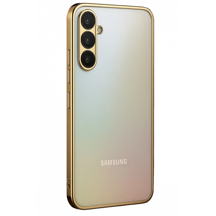 Newface Samsung Galaxy A34 5G Kılıf Razer Lensli Silikon - Gold